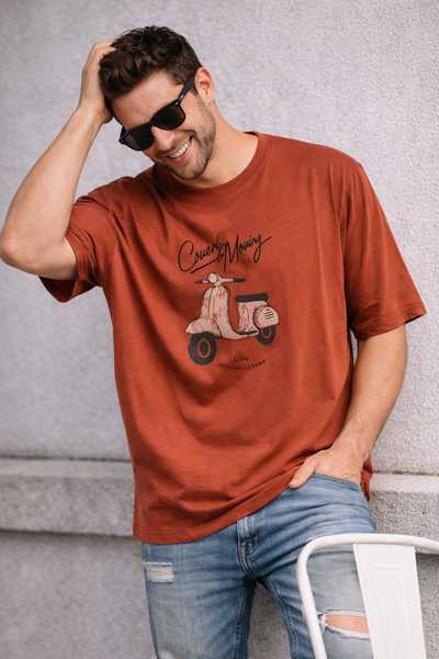 T-SHIRT UOMO COVERI TAGLIE OVER GIROCOLLO STAMPA COTONE ART. OTJ5070