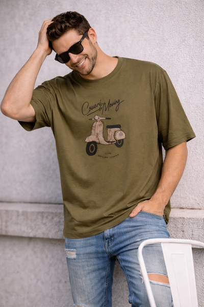 T-SHIRT UOMO COVERI TAGLIE OVER GIROCOLLO STAMPA COTONE ART. OTJ5070