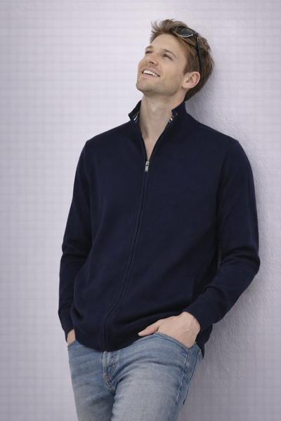 GIACCA MAGLIA RE DEL MARE COTONE TAGLIE OVER FULL ZIP TASCHE ART. 22.3250X