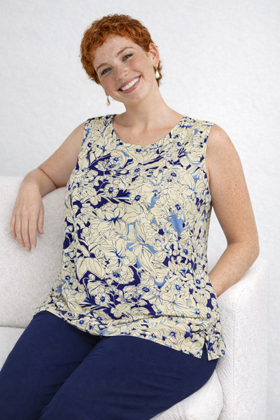 MAGLIA DONNA GAIA PIU TAGLIE OVER SMANICAATA GIROCOLLO FANTASIA VISCOSA ART. 519