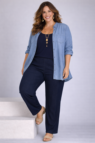 PANTALONI DONNA ELISA CASTELLI OVER ELASTICO MORBIDO PRATICO ART.18088