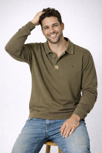 POLO UOMO COVERI TAGLIE OVER MANICA LUNGA PIQUE COTONE POLSINI SPACCHETTI ART. OPL5049