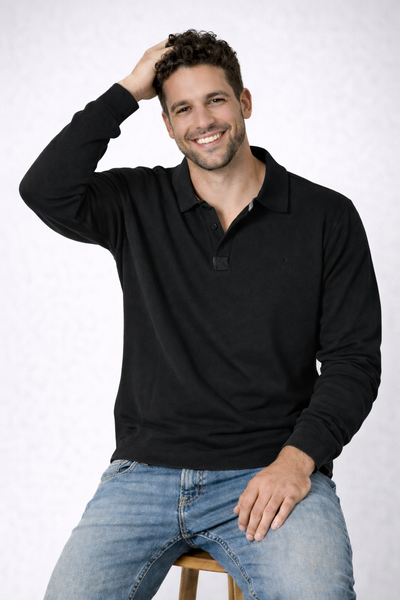 POLO UOMO COVERI TAGLIE OVER MANICA LUNGA PIQUE COTONE POLSINI SPACCHETTI ART. OPL5049