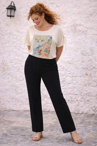 PANTALONE DONNA ELISA CASTELLI TAGLIE OVER  JERSEY ELASTICO ART. 18098