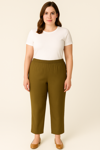 PANTALONI DONNA TAGLIE OVER ELASTICO TASCHE ELISA CASTELLI ART. 1879