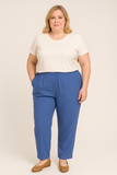 PANTALONE DONNA RAGAZZA TAGLIE OVER ELASTICO TASCHE MARCA ELISA CASTELLI MARCA 1849