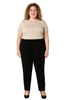 PANTALONI DONNA  OVER ELEGANTI ELASTICO RICAMO SPACCHETTO MARCA PERLA ART.MAGIH OVER