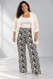 PANTALONE DONNA TAGLIE OVER ELISA CASTELLI FANTASIA ZIP ELASTICO ART. 1870