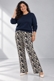 PANTALONE DONNA TAGLIE OVER ELISA CASTELLI FANTASIA ZIP ELASTICO ART. 1870