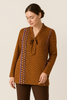 MAGLIA DONNA CONFORMATA MANICA LUNGA SCOLLO NODO FANTASIA MARCA SILCO GAIA B ART. 416
