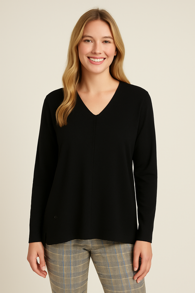 MAGLIONE CONNA CALIBRATO SCOLLO POLSINI SPACCHETTI MORBIDO MARCA LUISA VIOLA ART. M418L006643N