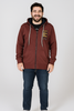 FELPA UOMO CONFORMATA ZIP CAPPUCCIO POLSINI FASCIA STAMPA MARCA MAX FORT ART.E2124370