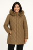GIACCONE DONNA CONFORMATO ZIP BOTTONI TASCHE CAPPUCCIO ECOPELLICCIA LAVORATO MARCA VIRGINIABLU ART. CONF-REBECCA-41C