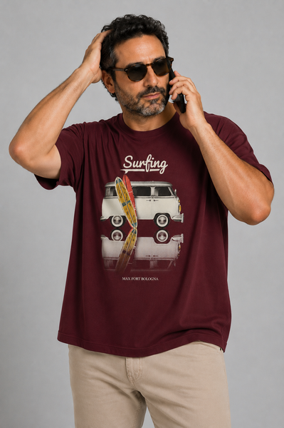 T-SHIRT UOMO  MAXFORT TAGLIE OVER GIROCOLLO STAMPA COTONE ART. 43114
