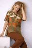 CAMICIA DONNA BARBARELLA COLLETTO BOTTONI MEZZA MANICA FANTASIA SPACCHETTI ART.1027