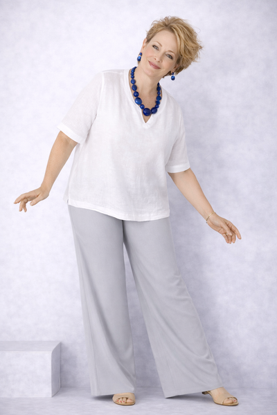 PANTALONE DONNA GIGLIOROSSO CONFORMATOELEGANTE ELASTICO LARGO LEGGERO MORBIDO ART.26080