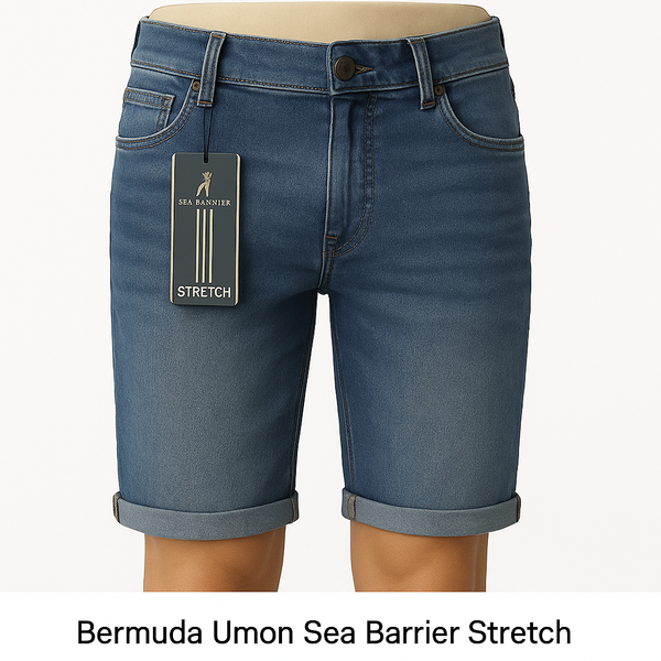 BERMUDA JEANS UOMO TAGLIE OVER CINQUE TASCHE ELASTICIZZATO ART. CONF-RIPUARI-89