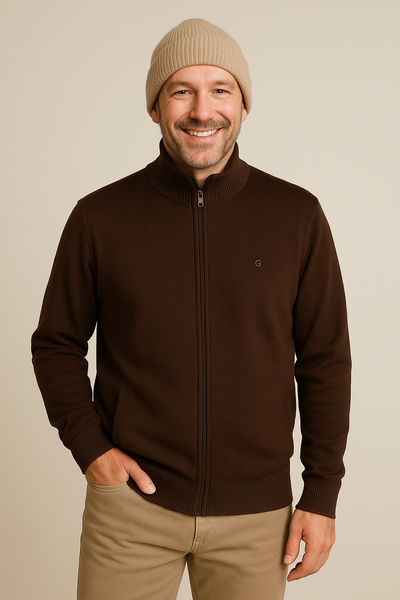 MAGLIONE UOMO TAGLIE OVER FULL ZIP LOGO ART. OTR1768