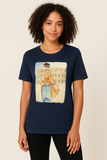 T-SHIRT DONNA TAGLIE OVER SOPHIA MANICA CORTA STAMPA STRASS ART. 25075