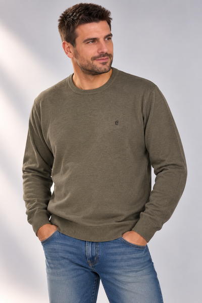 MAGLIONE UOMO COVERI TAGLIE OVER GIROCOLLO BASICO LOGO VISCOSA ART. OTR1765