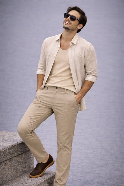 PANTALONE UOMO SEA BARRIER TASCHE FRANCESE MISTO LINO RUGULAR FIT ART. ALASKA-71