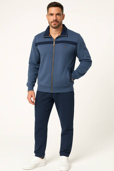 TUTA UOMO F.LLI CAMPAGNOLO TAGLIE OVER FELPATA PANTOALO TASCHE ELASTICO FELPA FULL ZIP TASCHE ART. 8Q78557