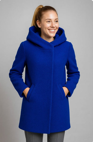 CAPPOTTO DONNA CONFORMATO BOTTONI CAPPUCCIO TASCHE MARCA LUISA VIOLA ART. 8935F